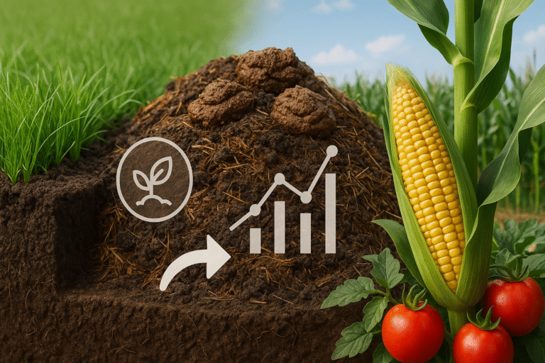 Investigación sobre la mejora de la fertilidad del suelo y la productividad de los principales cultivos mediante el compostaje de estiércol