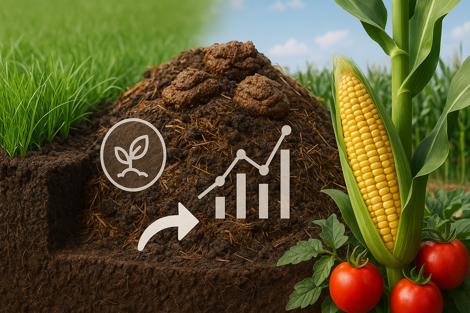 Investigación sobre la mejora de la fertilidad del suelo y la productividad de los principales cultivos mediante el compostaje de estiércol